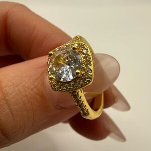 Gold-Tone CZ Ring